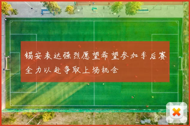 锡安表达强烈愿望希望参加季后赛全力以赴争取上场机会